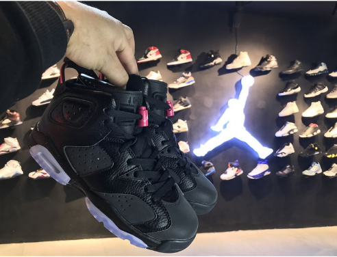 Women GRADE SCHOOL Nike Air Jordan 6 VI Retro 3m Anthracite Black-Hyper Pink Shoes - Click Image to Close